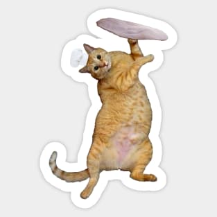 Flippin' Pizza Cat; NO TEXT Sticker